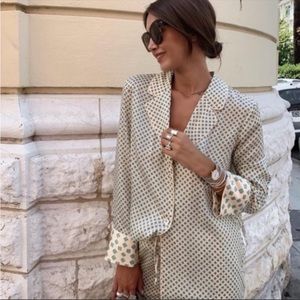 Zara Geometric print pajama style coord